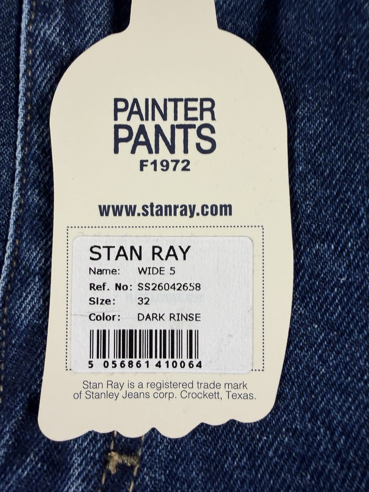 Stan Ray Double Knee Painter Pant, Made in USA, 10 oz Denim, Size 32 x 32