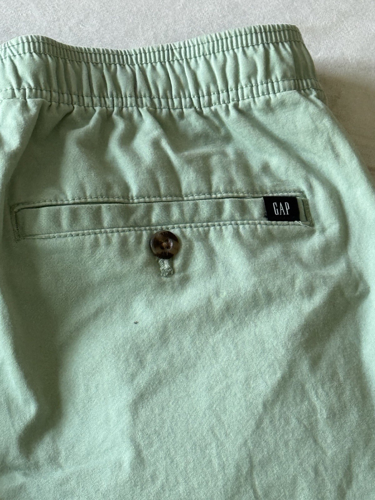GAP Men’s Pull-On Chino Shorts Elastic Waist Stretch Cotton Mint Green Size XXL
