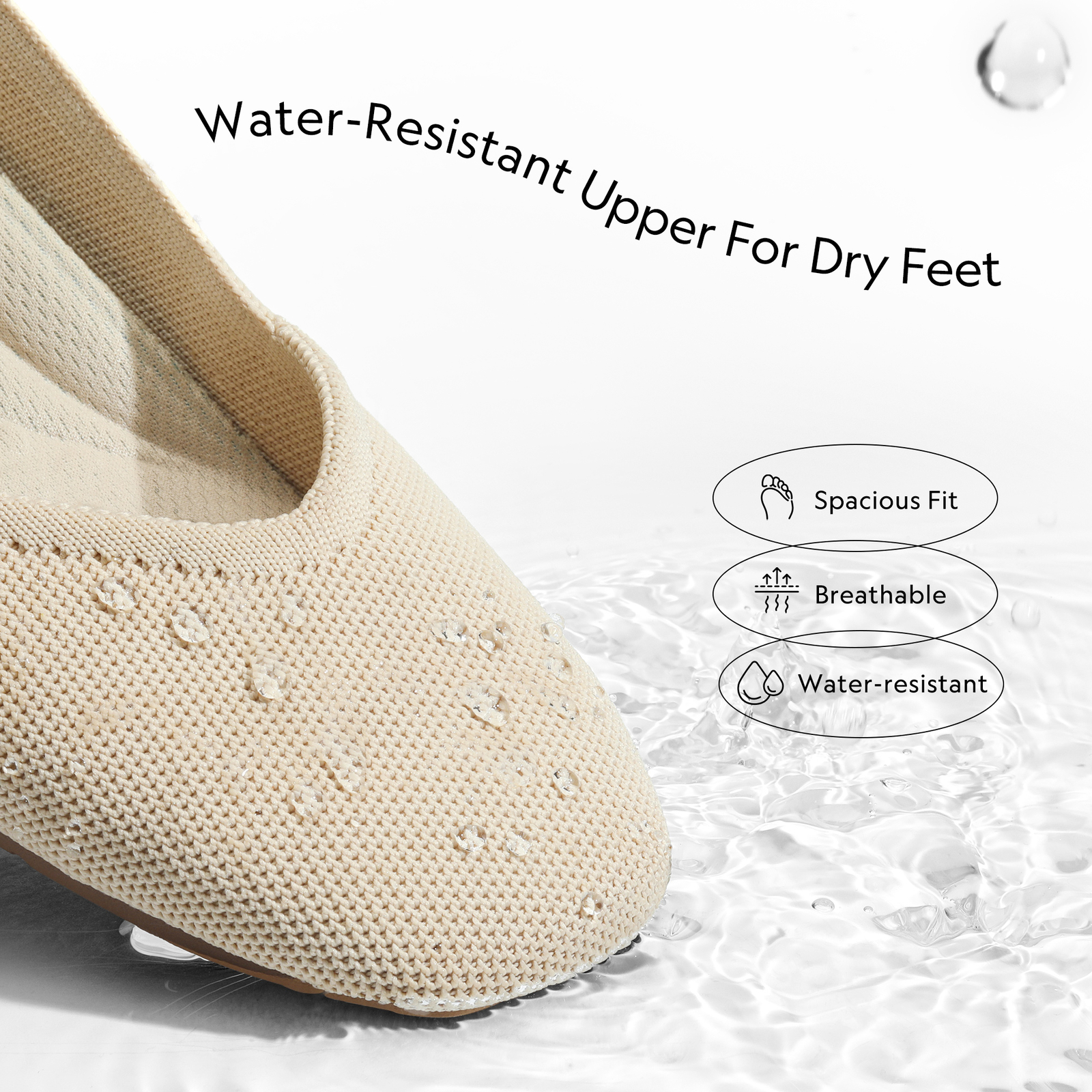 Women Comfortable Slip On Flats Square Toe Lightweight Casual Flat Shoes