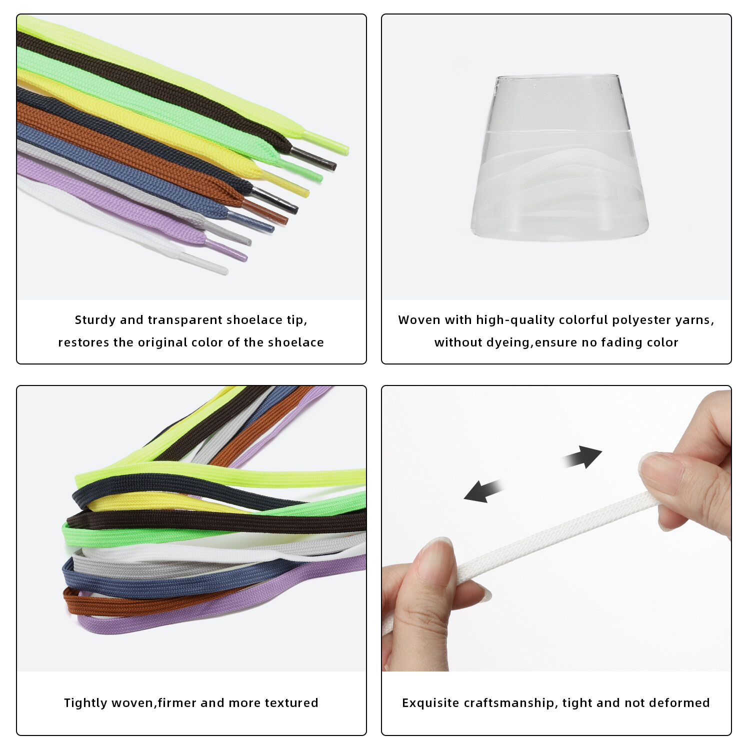 2pair Double Layers Flat Shoelaces White for Sneakers Boots 24 36 45 60 63 Inch