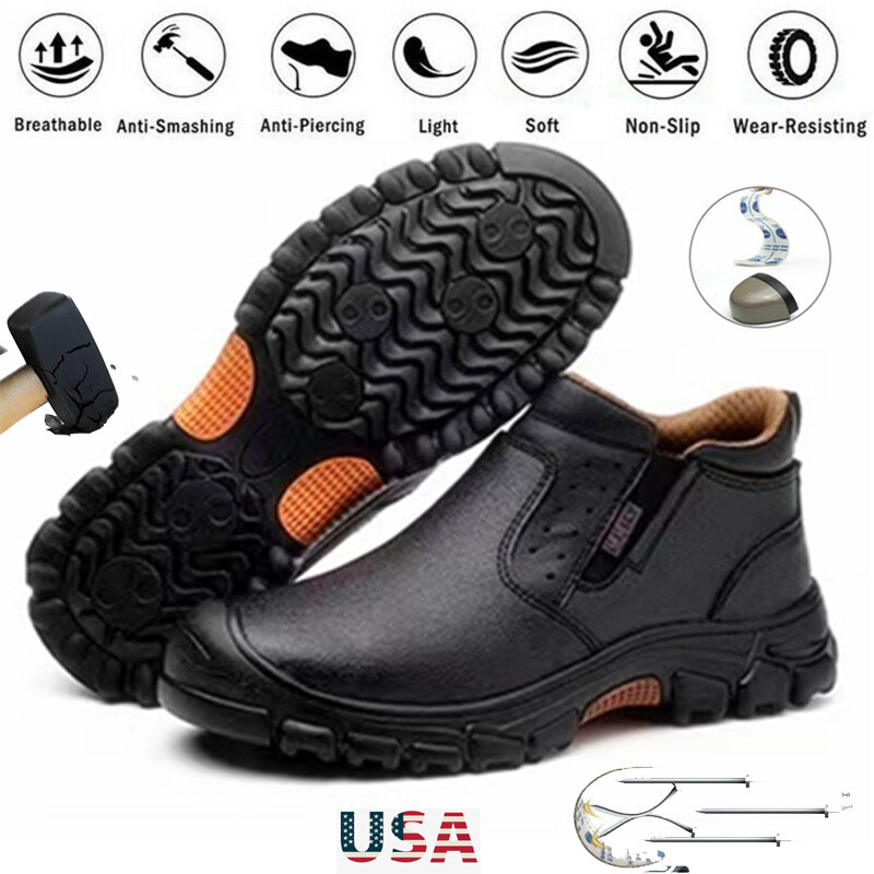 Mens Waterproof Work Boots Steel Toe Safety Shoes Indestructible Non Slip Boots