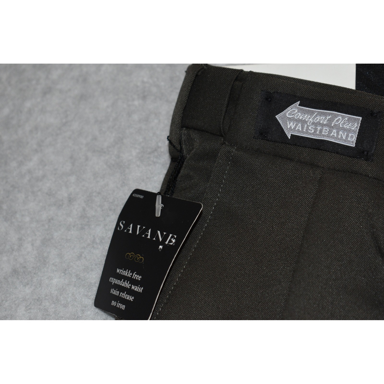 Savane Dress Pants Mens 36×34 Artichoke Green Double Pleated Comfort NEW