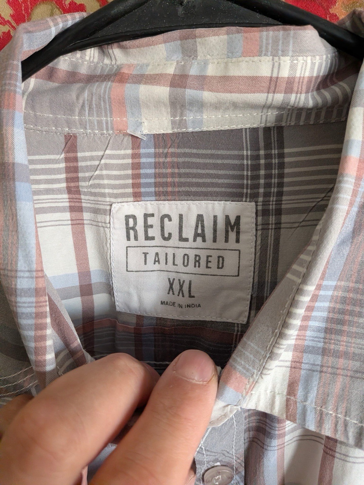 Reclaim Men’s Long Sleeve Button Down Shirt Athletic Fit, Size XL, Plaid
