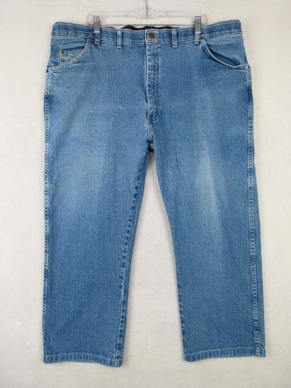 Wrangler Men’s Size 44×29 (44×25 Actual) Blue Regular Fit Cotton Blend Jeans