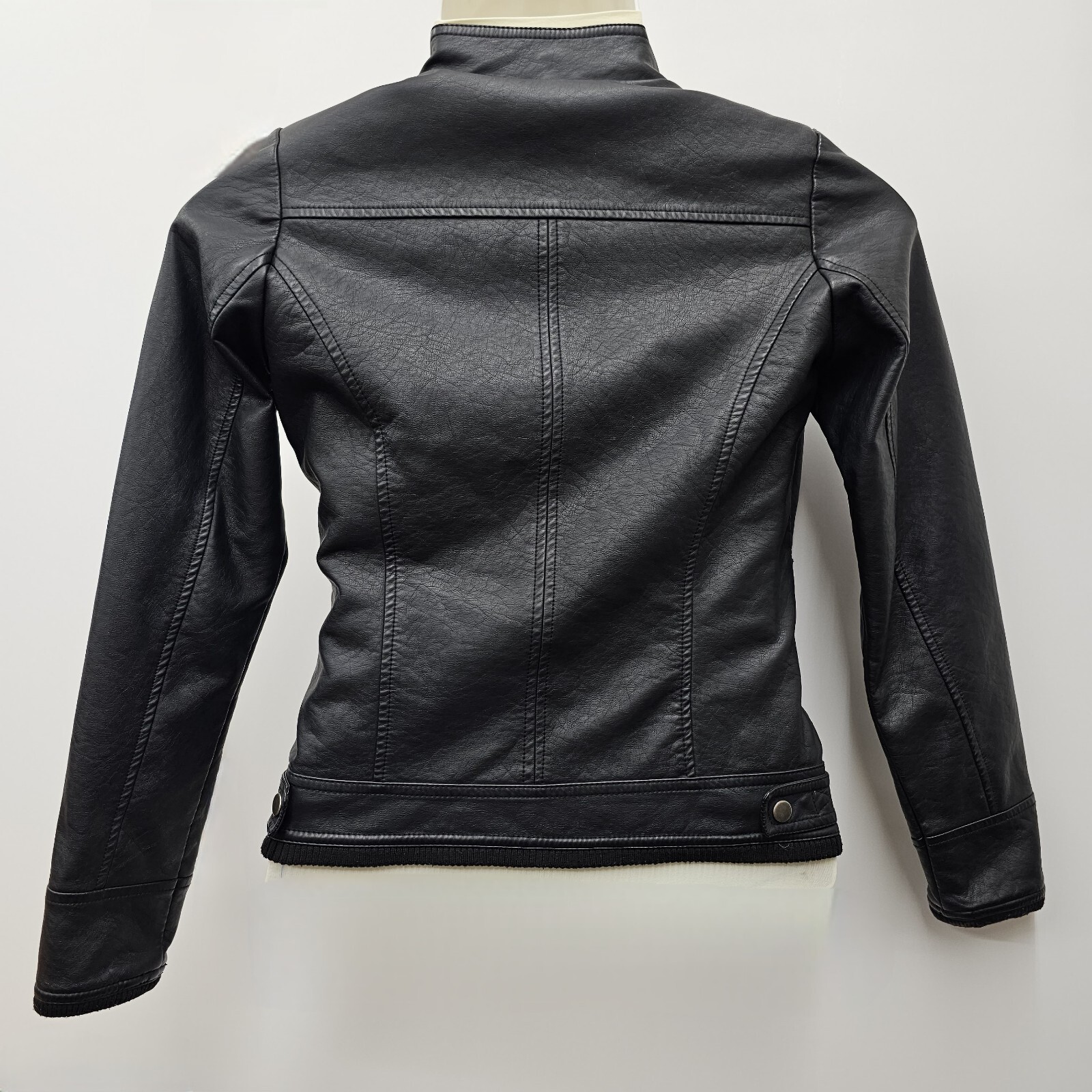 Royalty For Me Size Small Faux Leather Black Moto Jacket Plush luxe Lined Biker