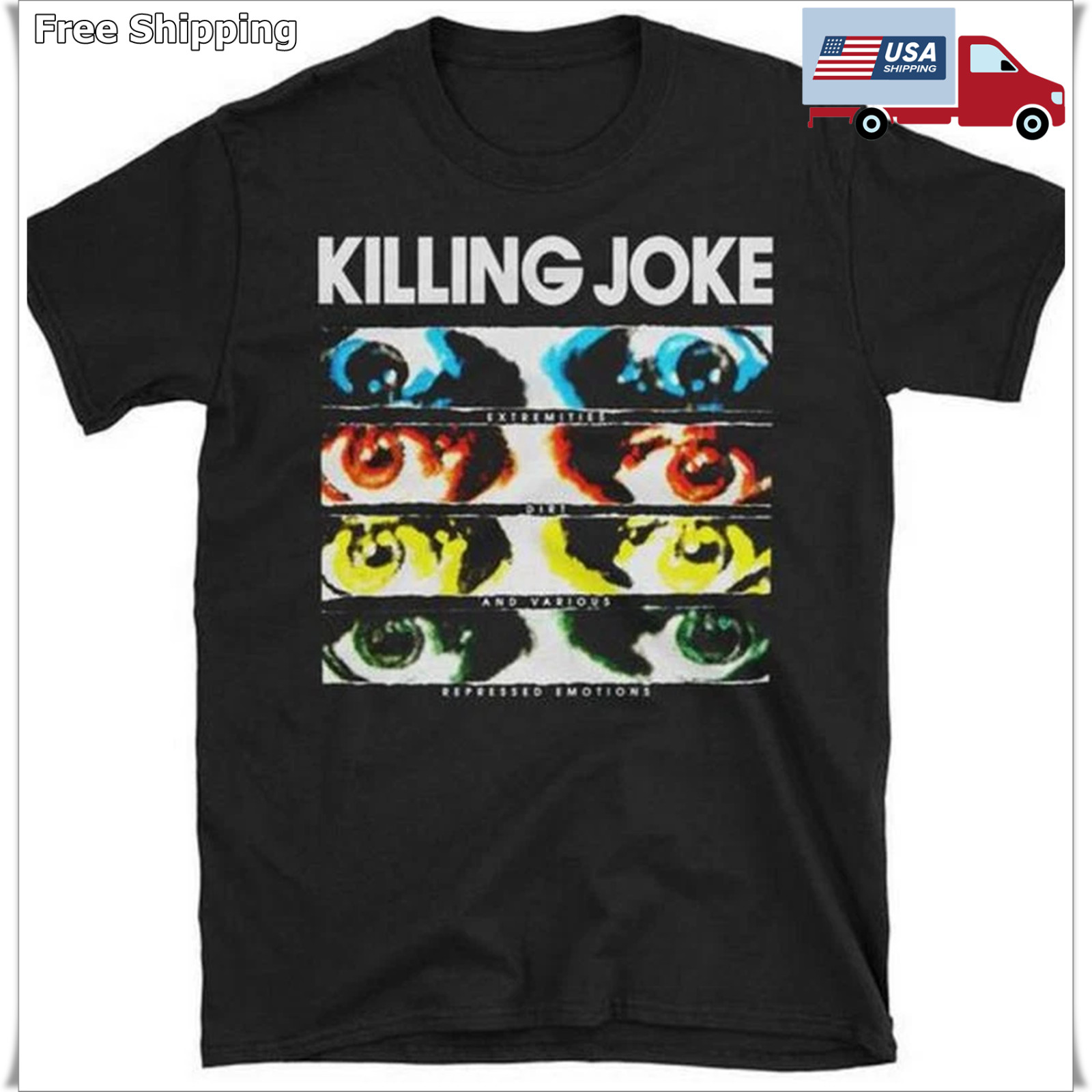 KILLING JOKE EXTREMITIES Tour T-Shirt, Music Band Rock Punk Goth Metal Unisex Te