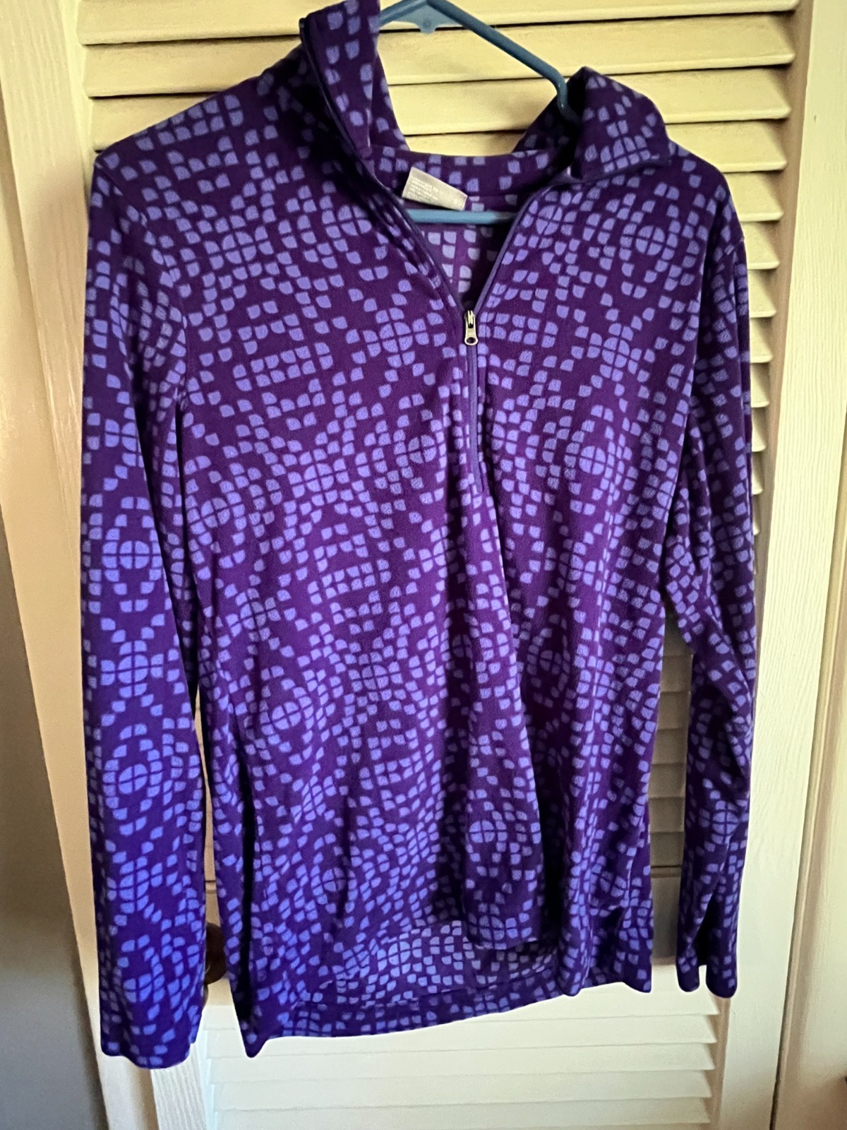 Columbia Women’s Quarter Zip Fleece Jacket M – Purple Patterned