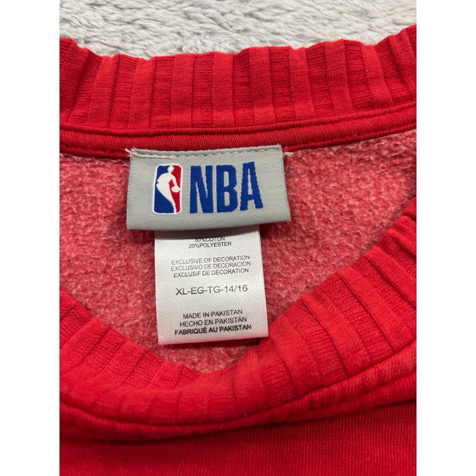 NBA Houston Rockets Red Western Conference Sweatshirt Girls Size XL 14/16 NWT