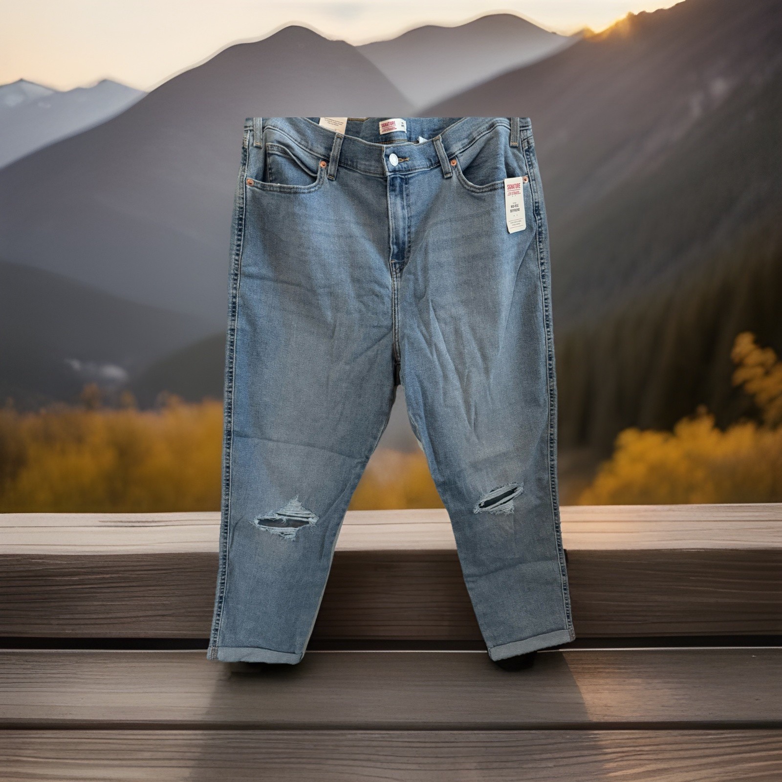 Signature Heritage Mid-Rise Boyfriend 12W 31 Cotton Polyester/Elastane NWT.