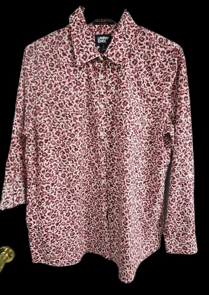 Lands End Womens Button Up Blouse S, M, Dogwood Floral, NWT, SHIPS FREE
