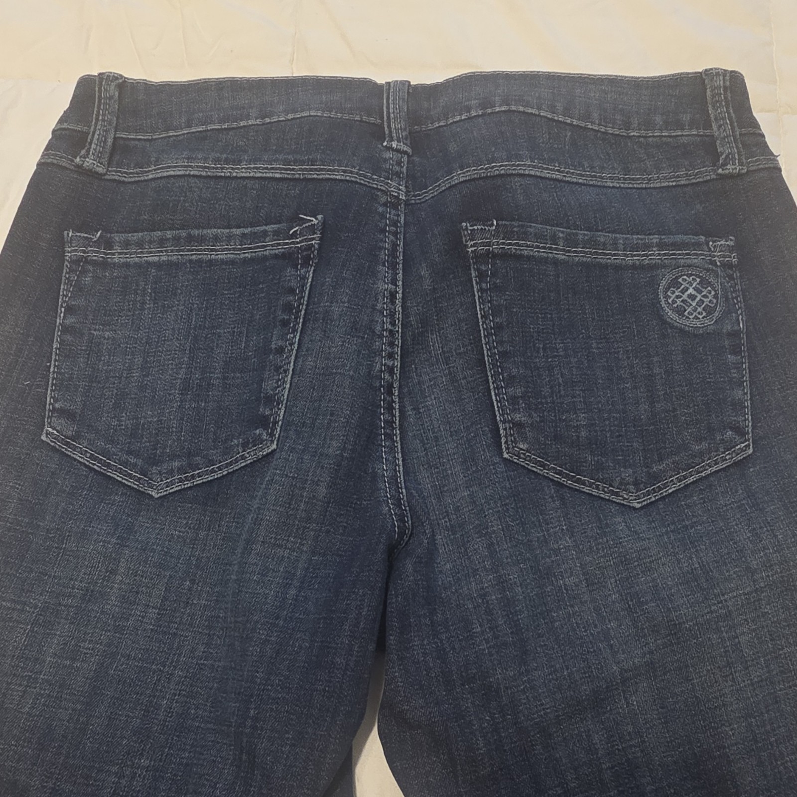 Laurie Felt Women’s Dark Wash Blue Denim Jeans Embellished Stripe Size 8