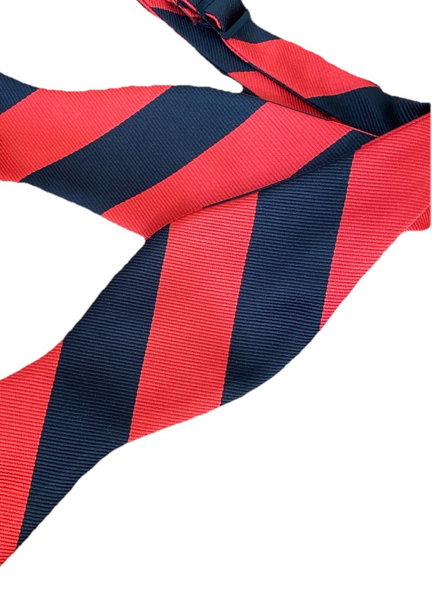 Red Black Stripe Bow Tie American Necktie Company Self-Tie College Stripe NEW