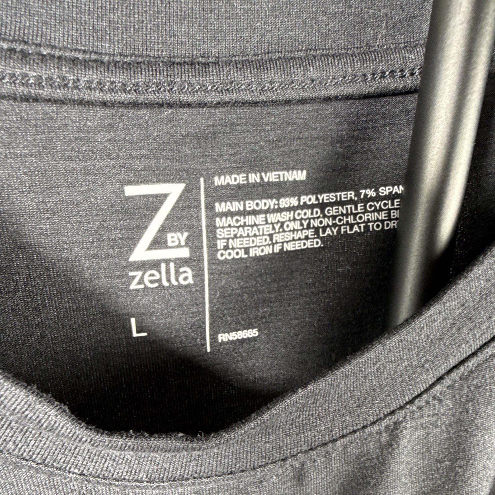 Zella Men’s Activewear T-Shirt Crew Neck Short Sleeve Stretch Dark Gray Size L