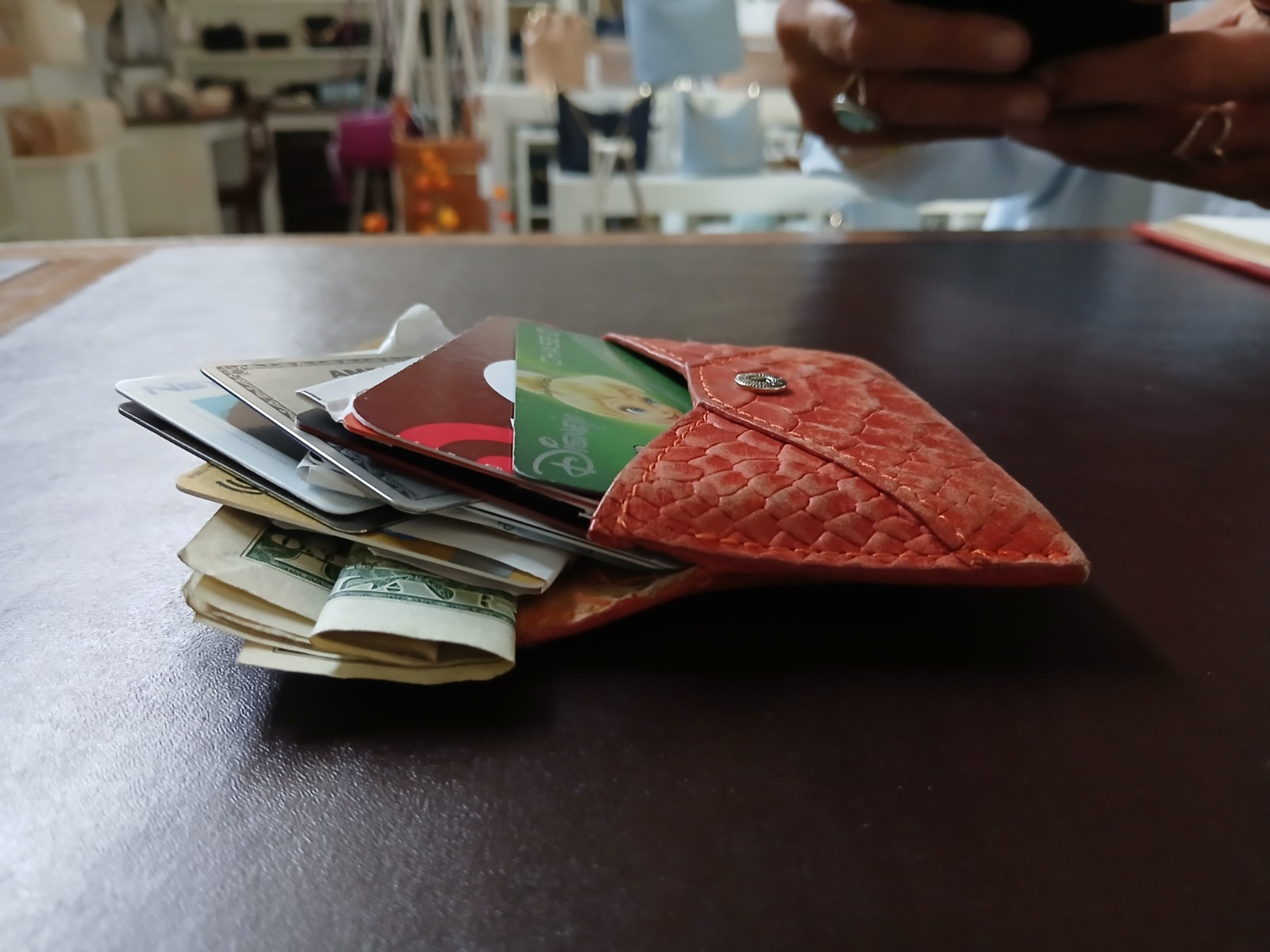 Envelope Card Holder MINI Leather Holds Business Credit Graphic Image LIME GREEN