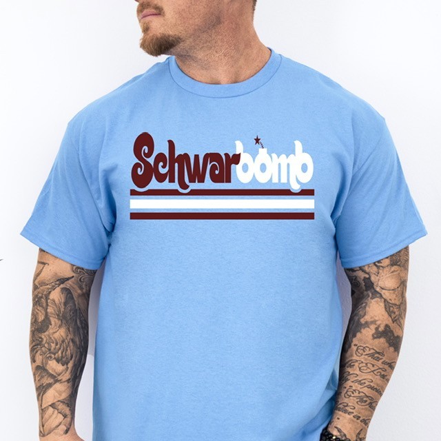 SCHWARBOMB | Philadelphia Baseball themed Ring Spun Cotton T-Shirt