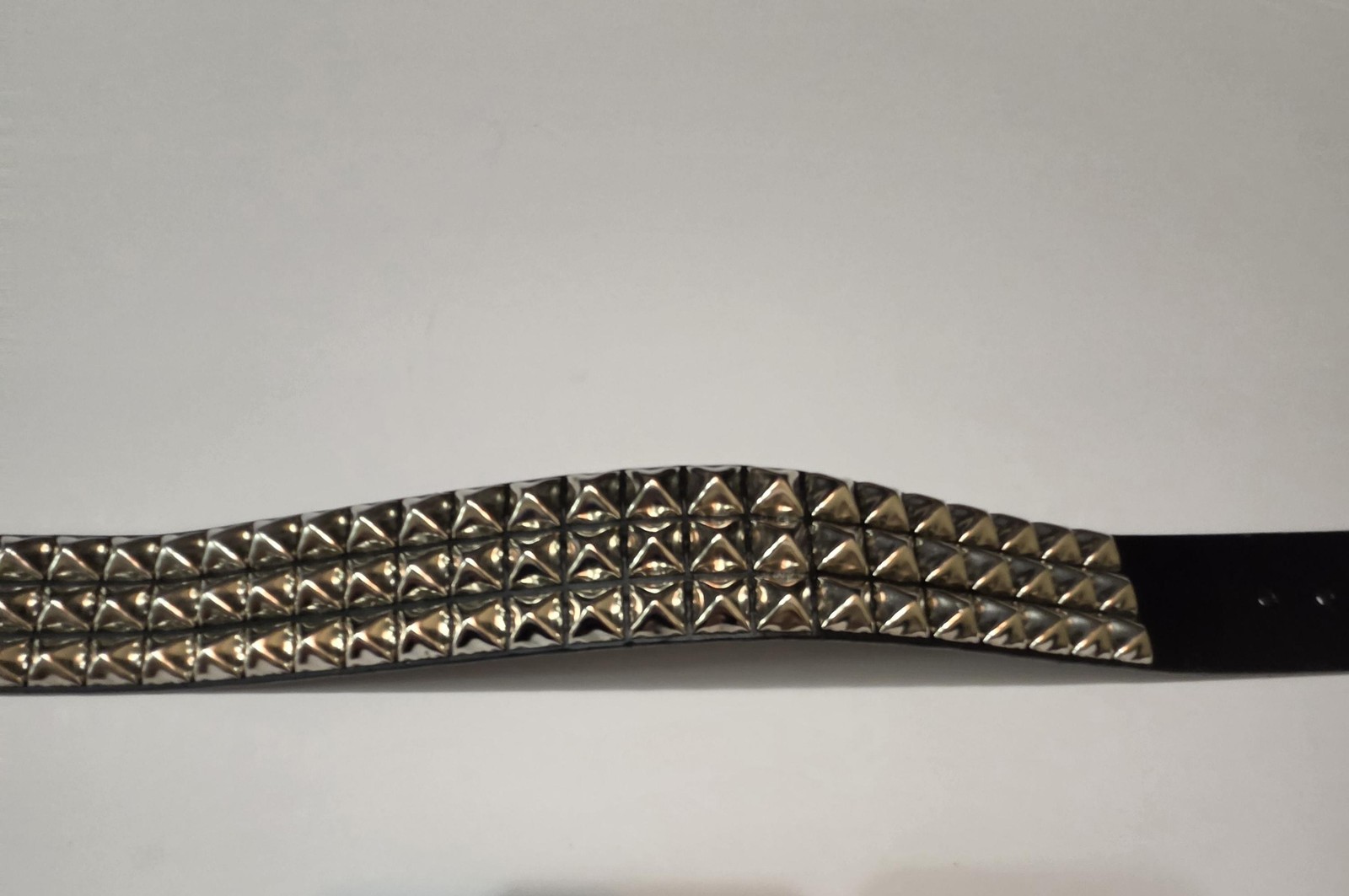 Funk Plus Belt Mens Small Black Leather Silver Studded Pyramid Punk Rock