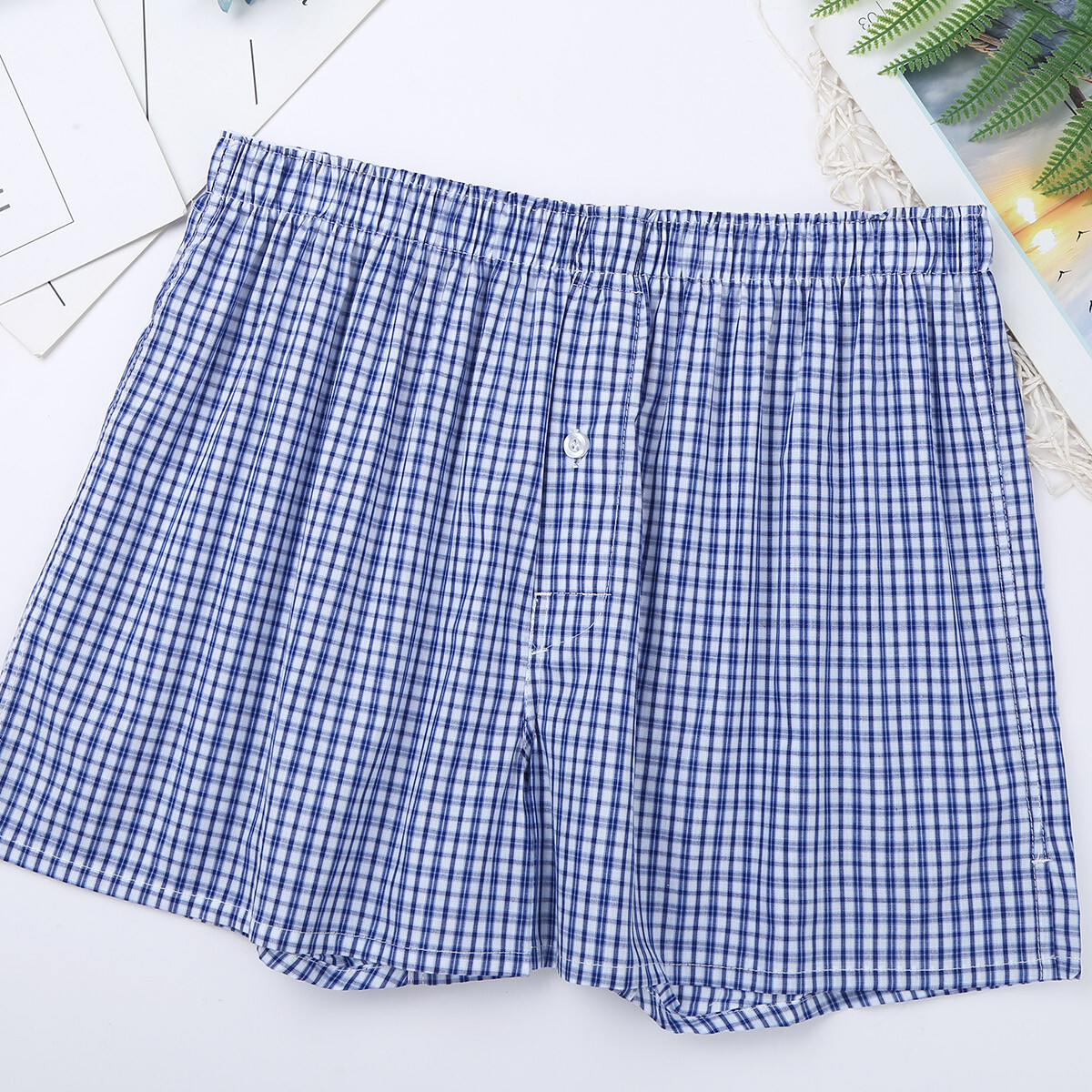 3-12 Pack Mens Boxer Briefs Check Plaid Cotton Shorts Trunk Underwear Size M-2XL