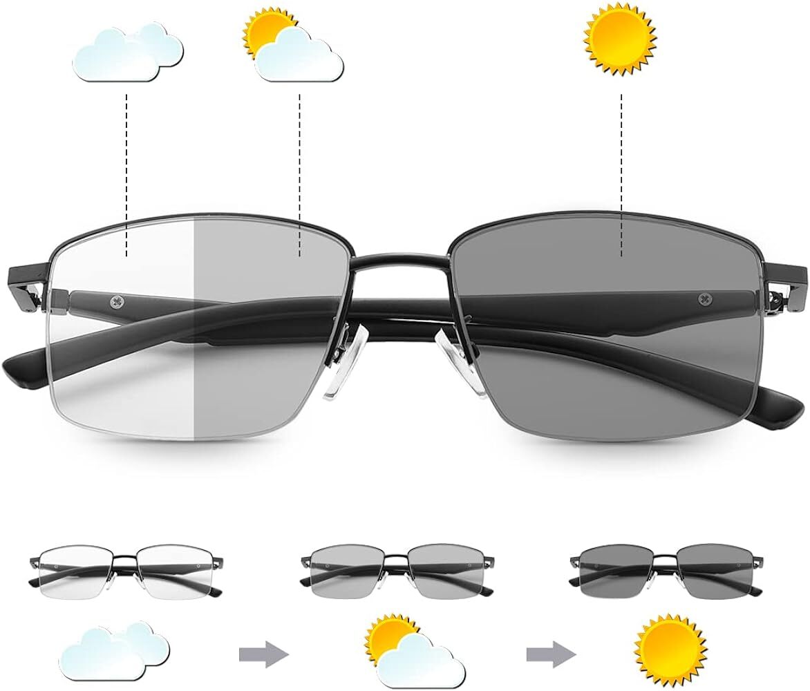 Choppers Motorcycle Sunglasses Clear to Smoke Transitional Photochromic Lenses