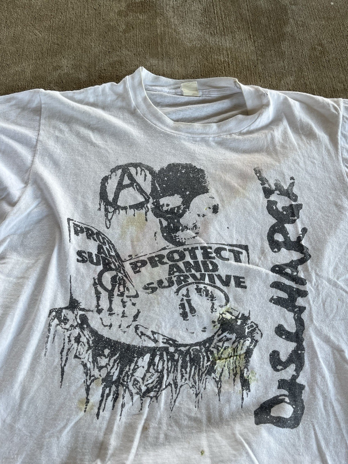 Vintage 80s Discharge Crust Punk Nausea Single Stitch Band T Shirt