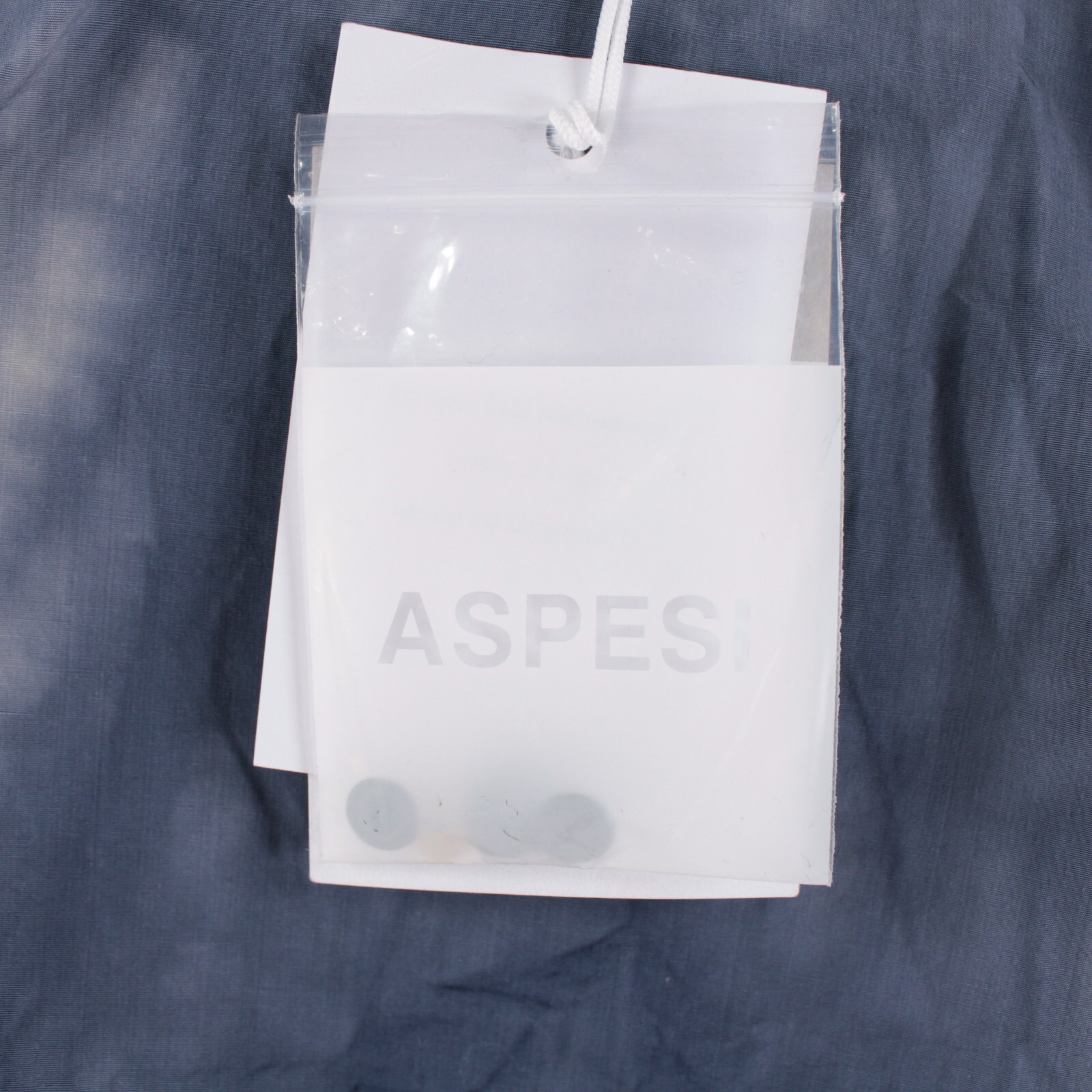 Aspesi NWT 100% Polyamide Hooded Shell Jacket Size Large In Blue Tie-Dye