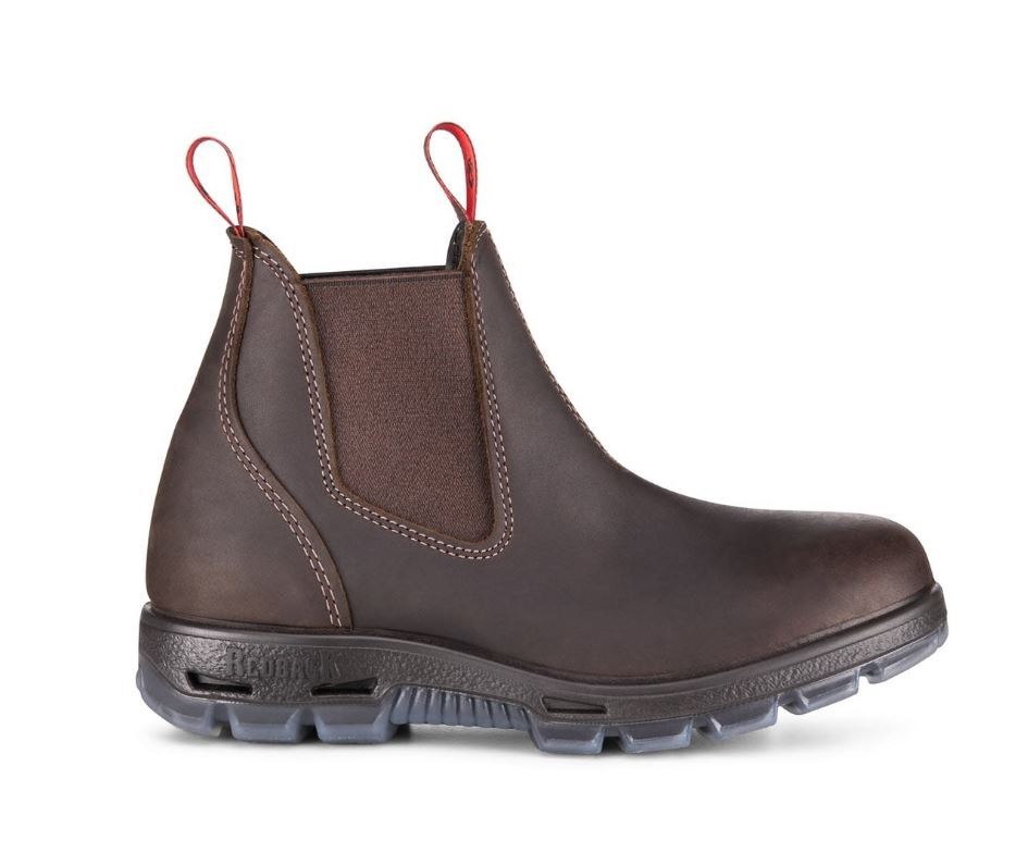 Redback UNPU Great Barrier Elastic Sided Soft Toe Brown Leather Work Boots