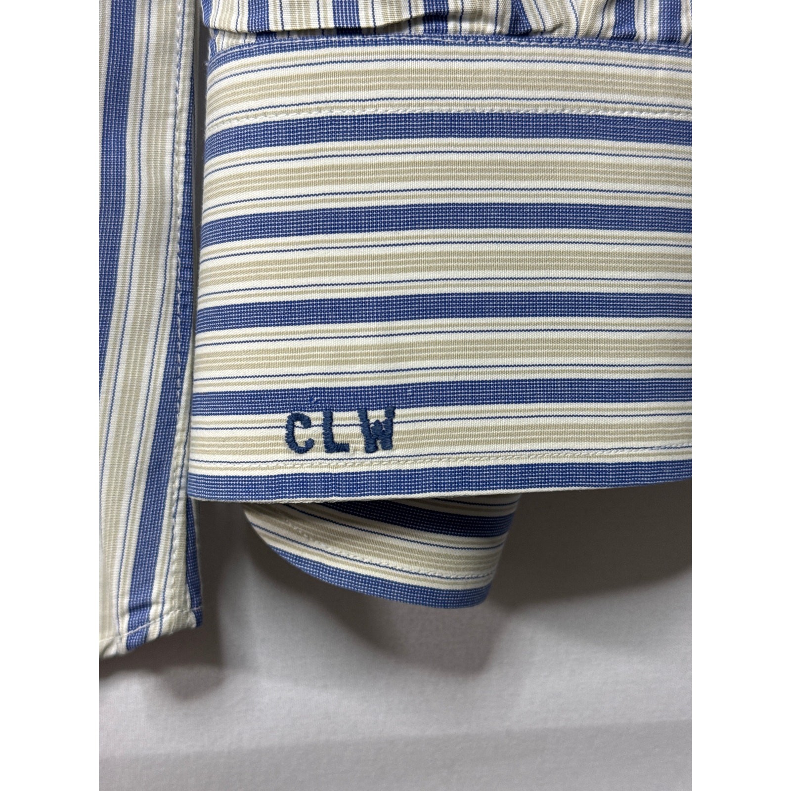 Hamilton Shirt Co. May ’00 Men’s Long Sleeve Blue Yellow Striped Dress Shirt -XL