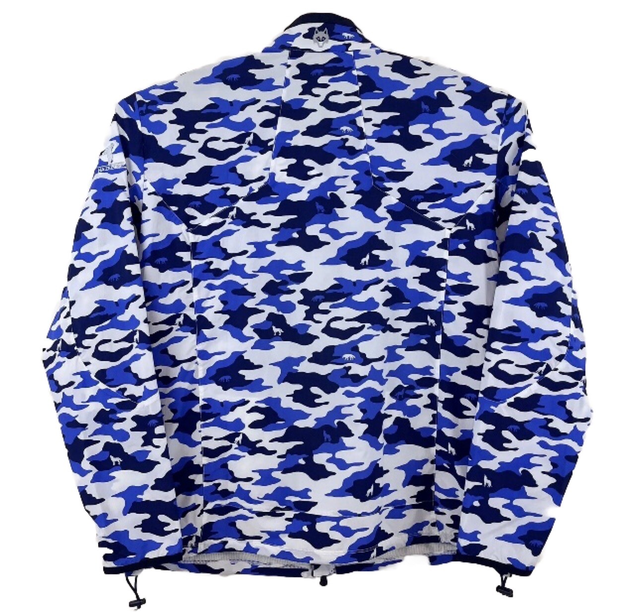 Greyson Trailwolf Golf Jacket Large Cobalt Blue Camo Full Zip Windbreaker Shell