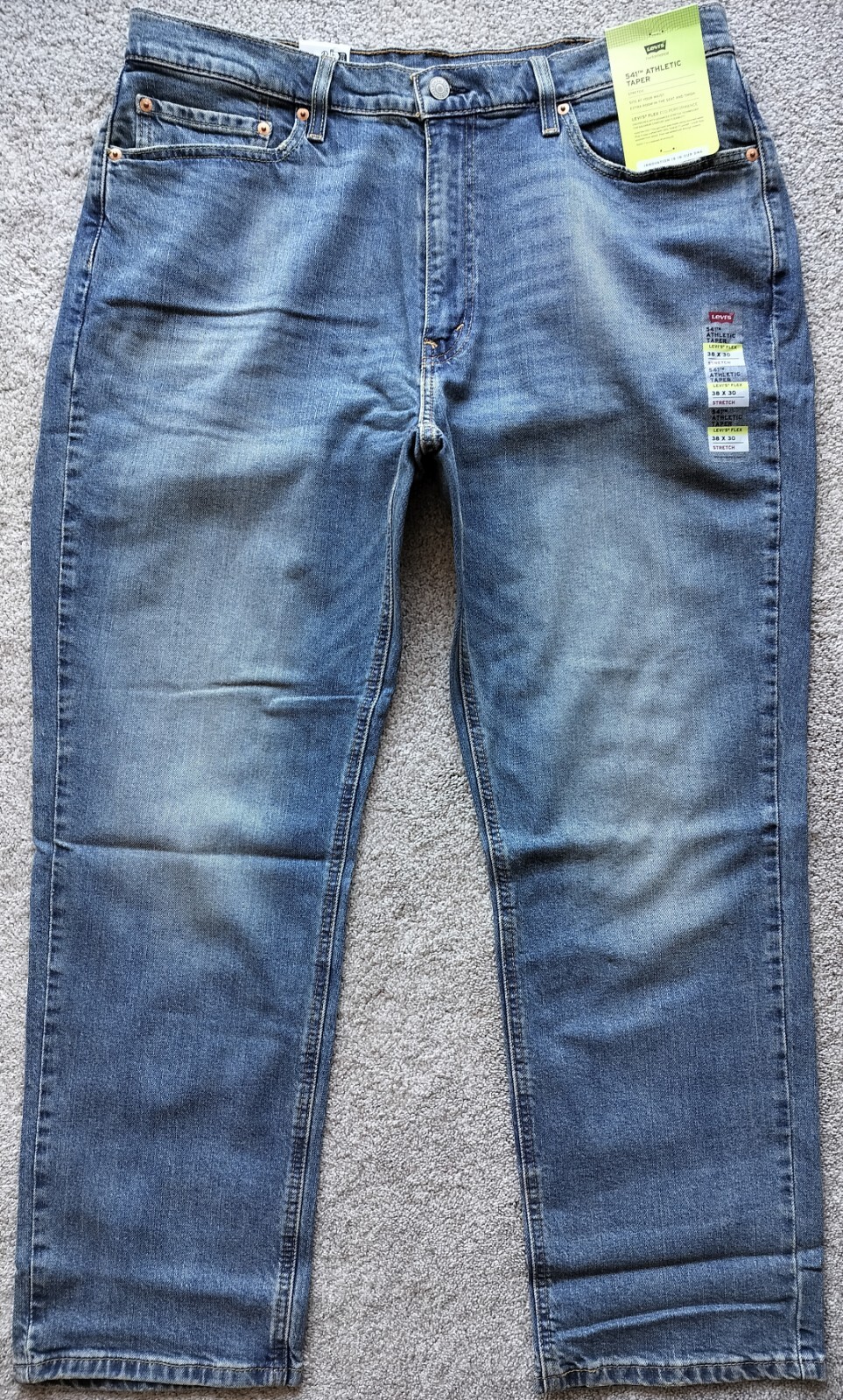 Levi’s Flex 541 Athletic Slightly Taper Men 38×30 Stretch Performance Jeans Blue