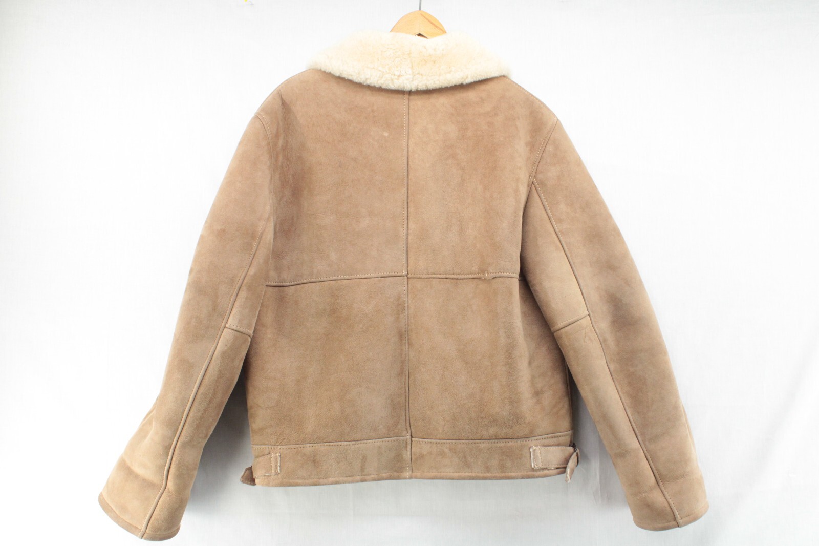 VTG Sheepskin Shearling Suede Coat Jack Henry Yellowstone Cabincore Men L 42 Tan