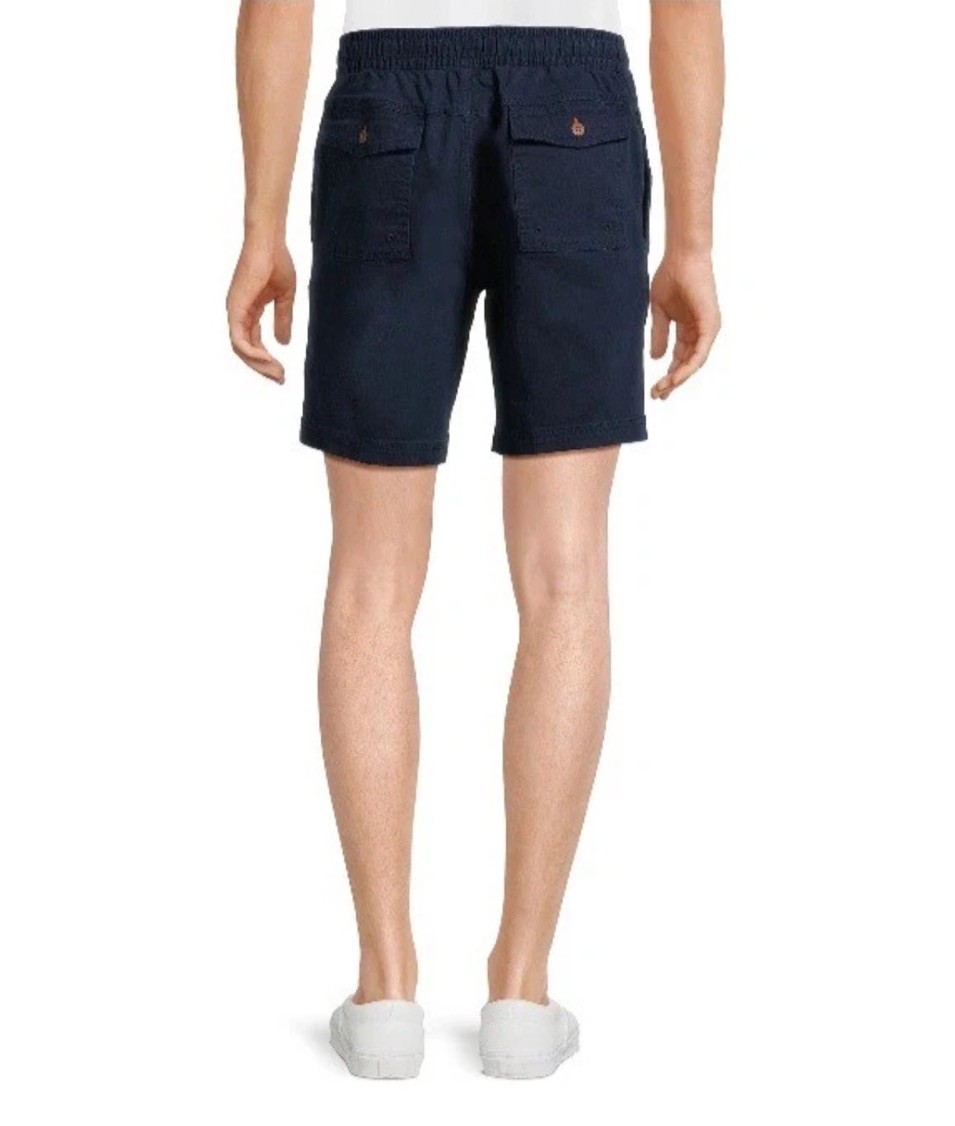 George Men’s Twill Pull On Shorts Drawstring Waist 8” Dark Navy 2XL (44-46)