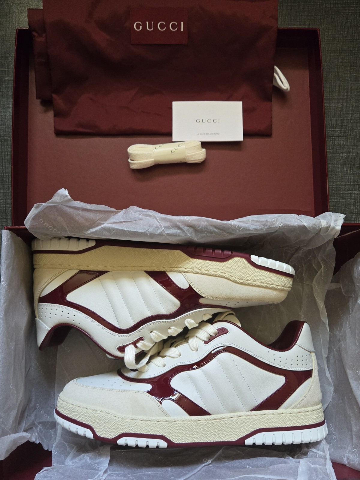 Gucci Re-Web Sneaker White Rosso Ancora G size 8 US 9