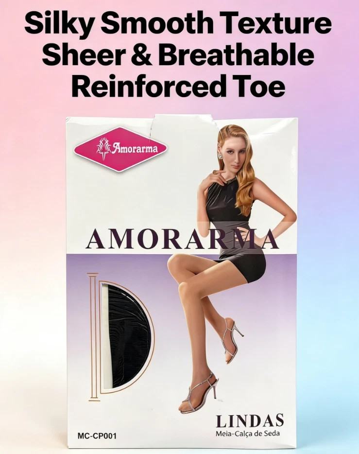 2 pairs of Amorarma pantyhose, nude and black