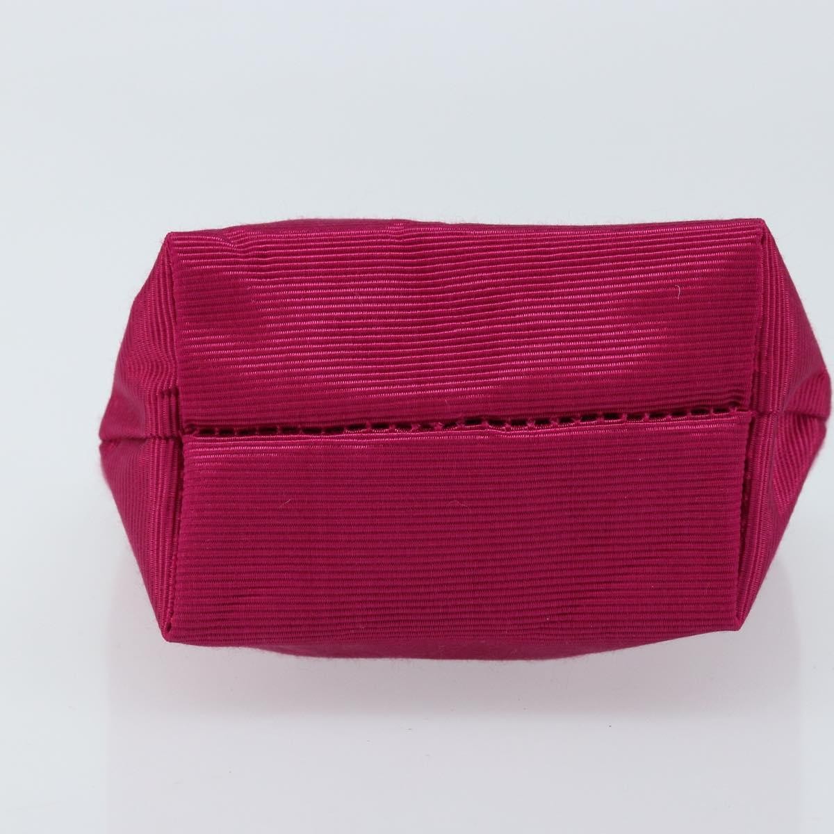 CELINE Circle Pouch Canvas Pink Gold Auth LNZ130