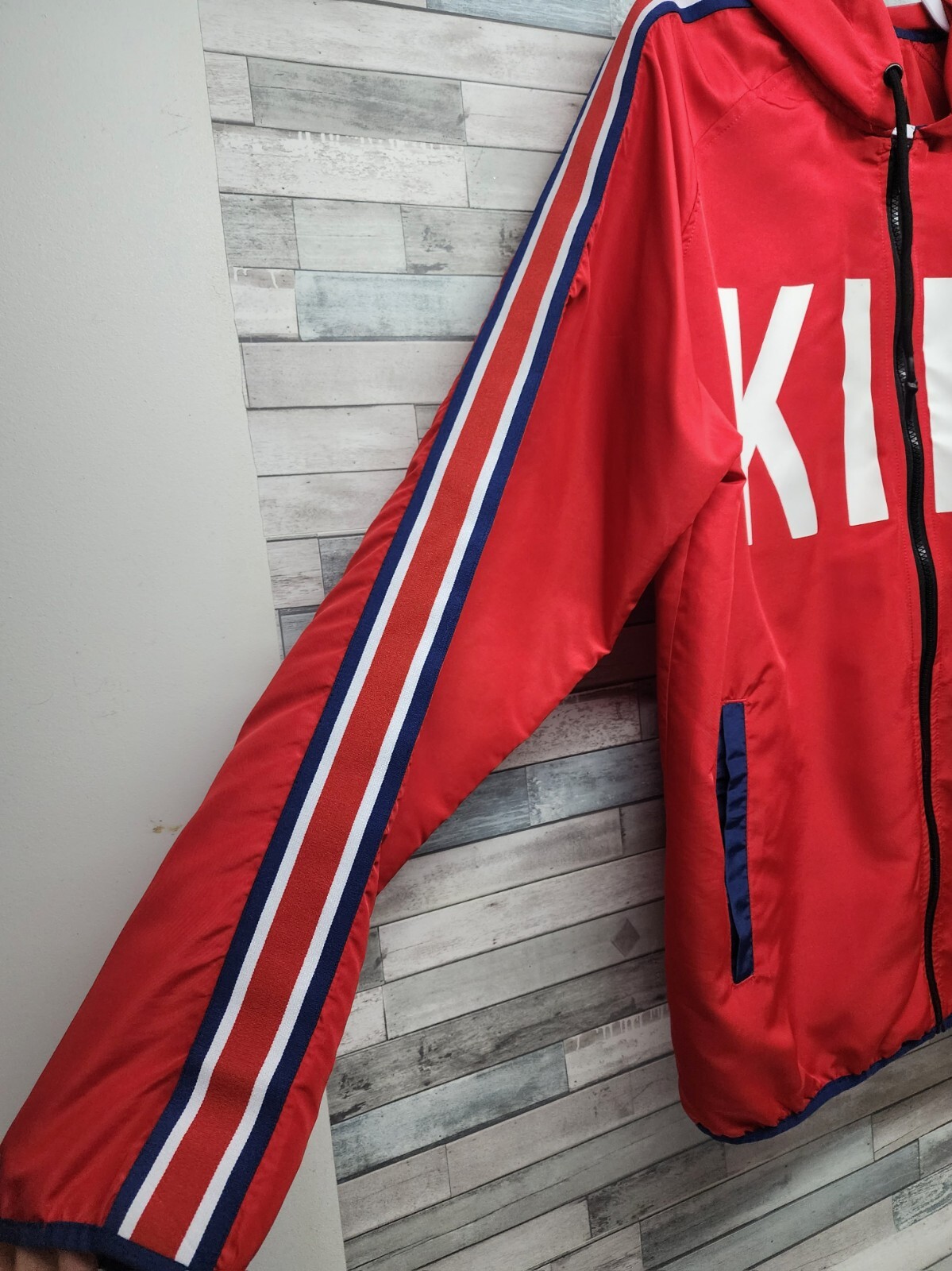 Five By Five Masterpiece Mens XL King Windbreaker Jacket Red Full Zip Pockets