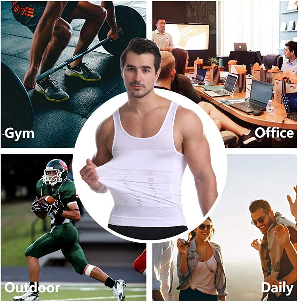 Men’s Compression Shirts Shapewear Vest Body Shaper Abs Abdomen Slim Tank Top