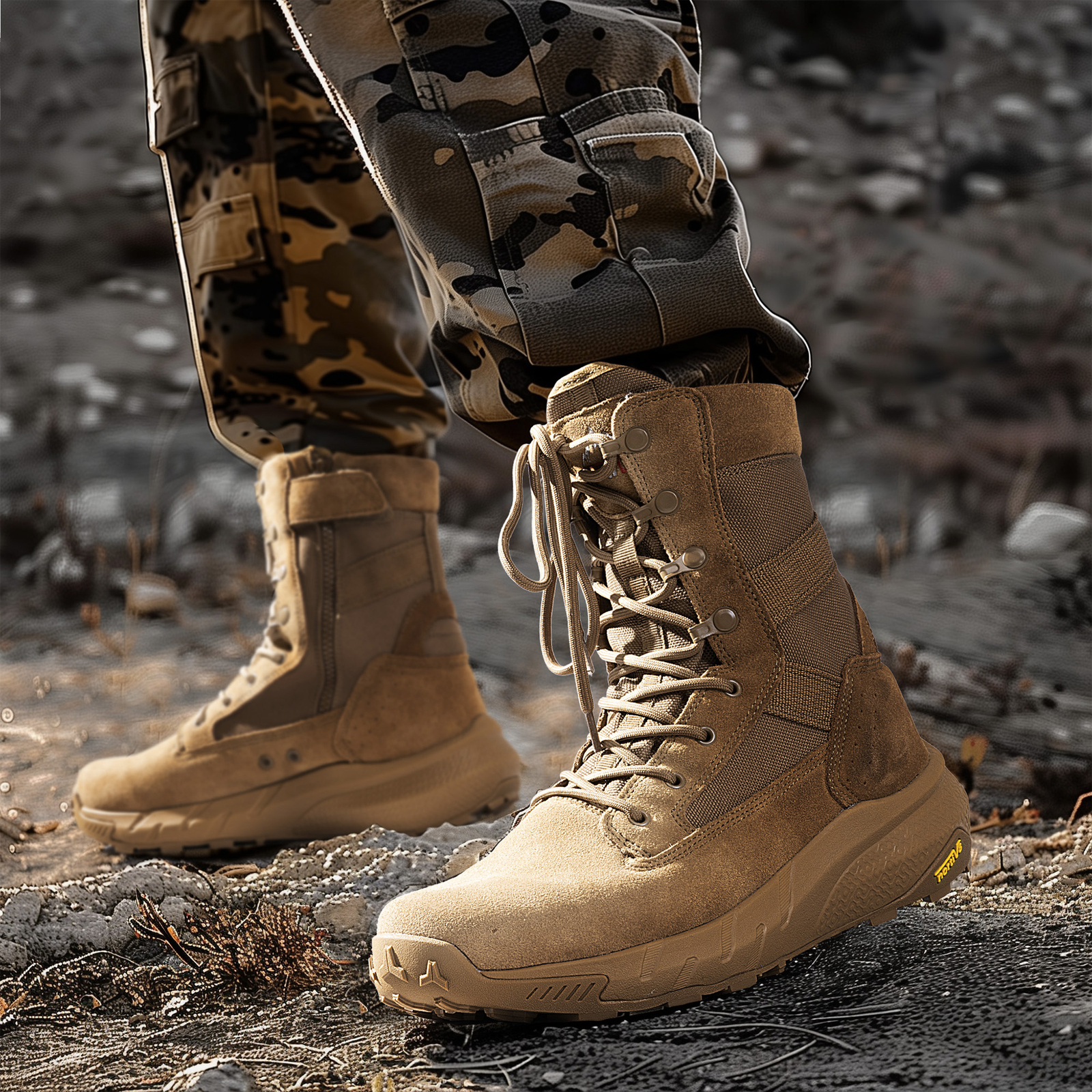 Mens Military Boots Tactical Boots 8 inches Hiking Outdoor Leather Combat Boots