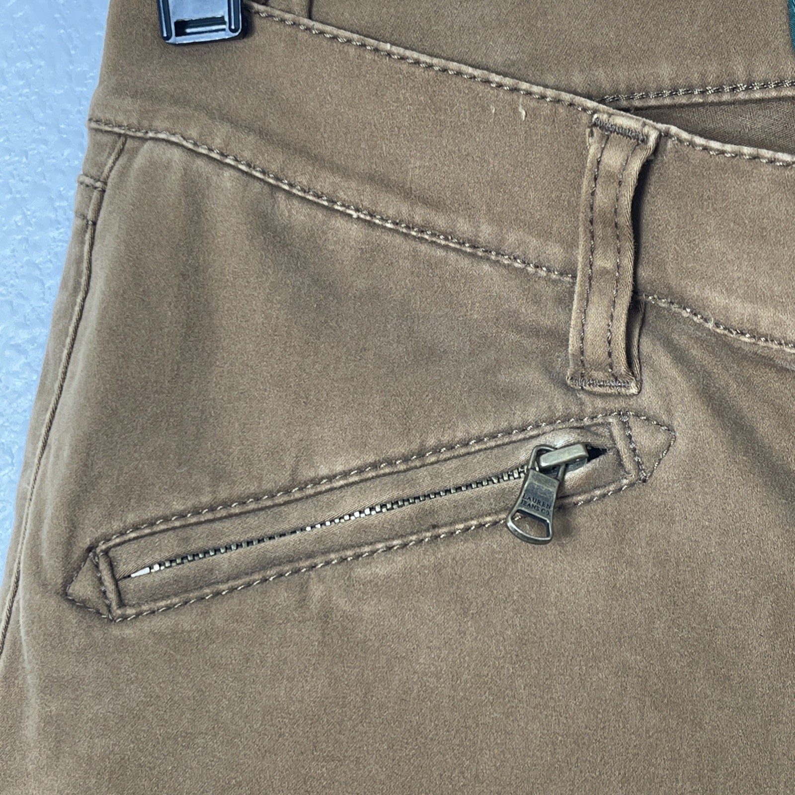 Lauren Jeans Co Ralph Lauren Brown Skinny Moto Pants Womens 2P Altered Waist Y2K