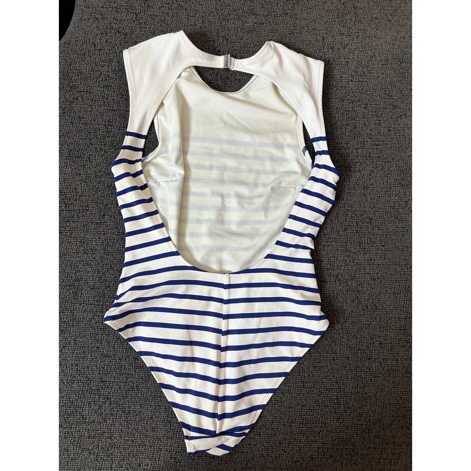Solid & Striped The Iman One-Piece Swimsuit size M Breton Stripe Open Back
