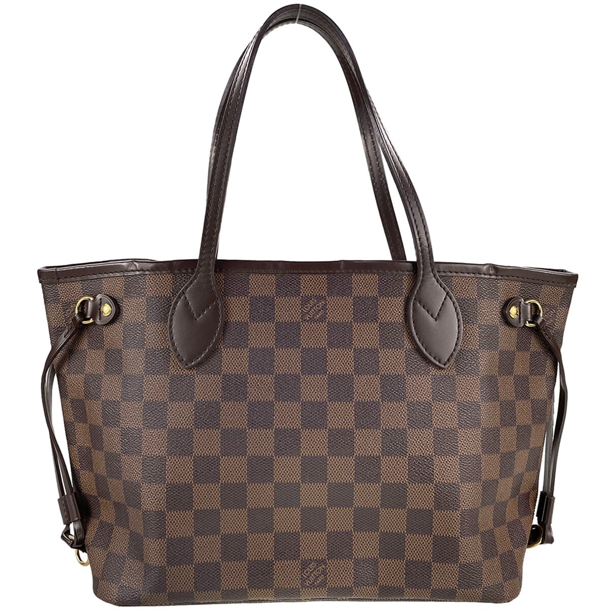 Louis Vuitton Damier Neverfull PM Leather Fabric Brown Tote bag 4104