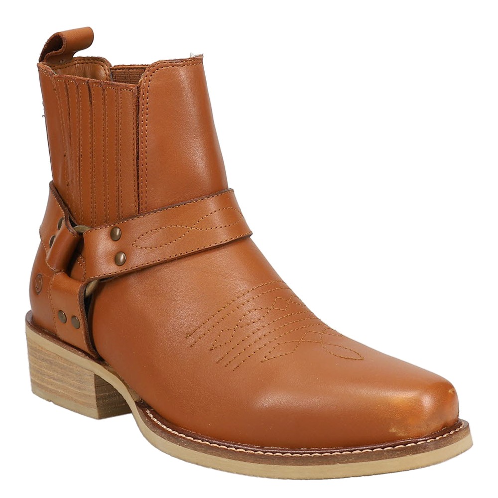 Dingo Black Bart Square Toe Pull On Mens Brown Casual Boots DI282-WHY