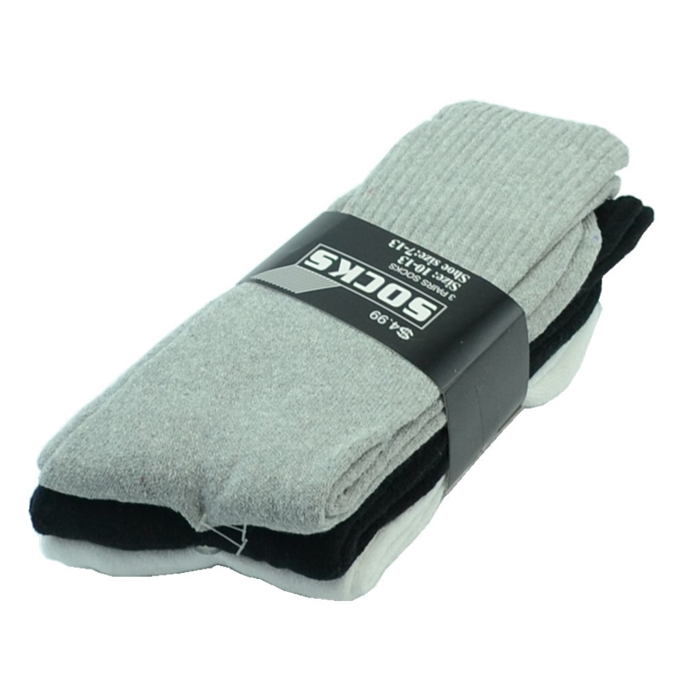 Wholesale Assorted Colors Plain Men’s Crew Athletic Sport Socks Size 9-11 10-13