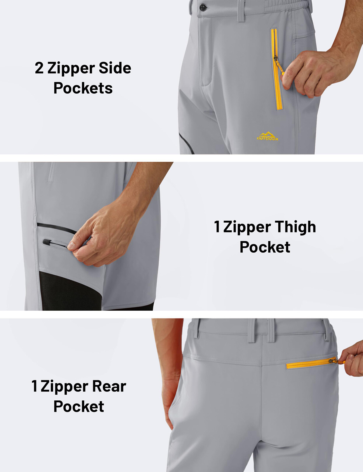 Men’s Thermal Hiking Pants Softshell Waterproof Winter Outdoor Ski Snow Trousers