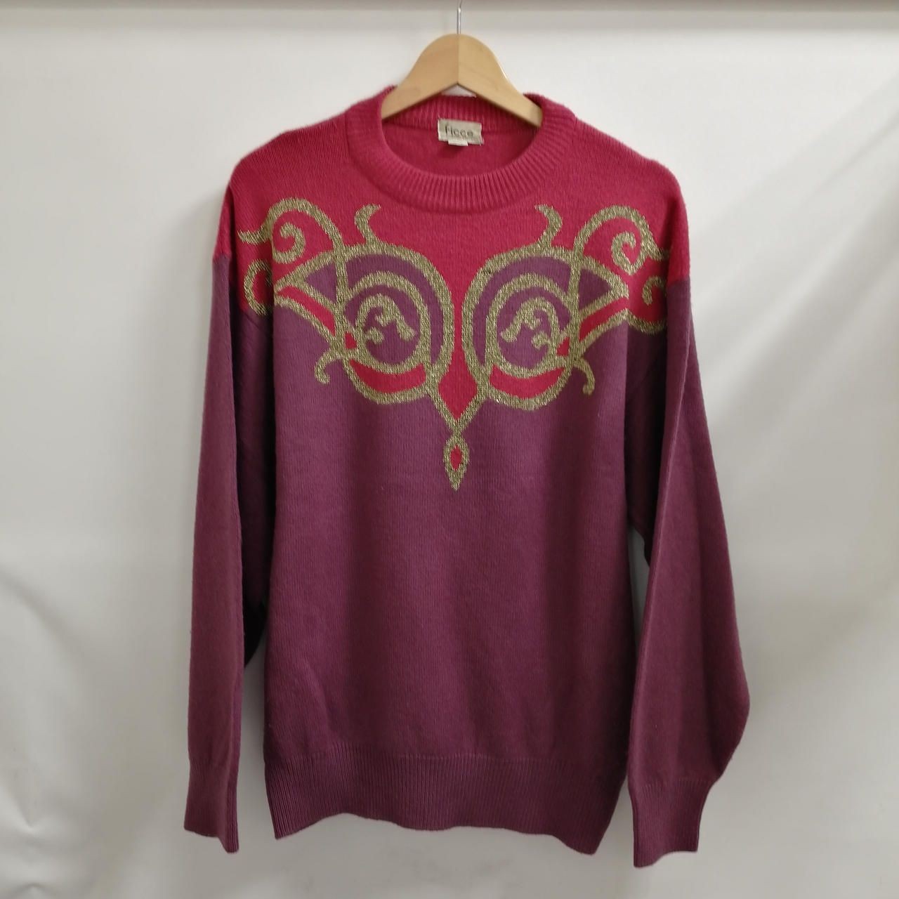 FICCE Wool Blend Pullover Knit PPL×RED Used