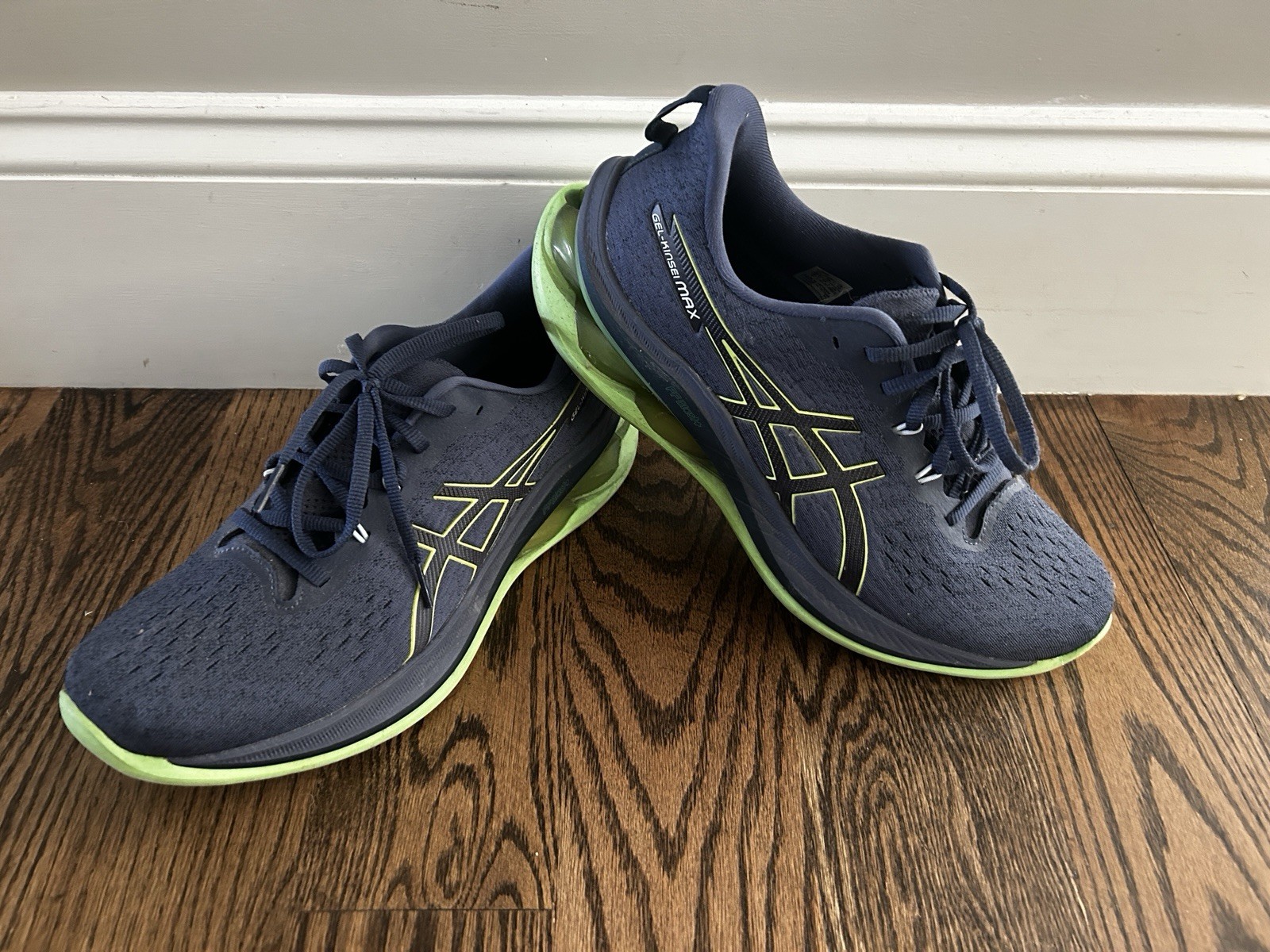 Mens ASICS Gel Kinsei Max Thunder Blue Electric Lime, size 10