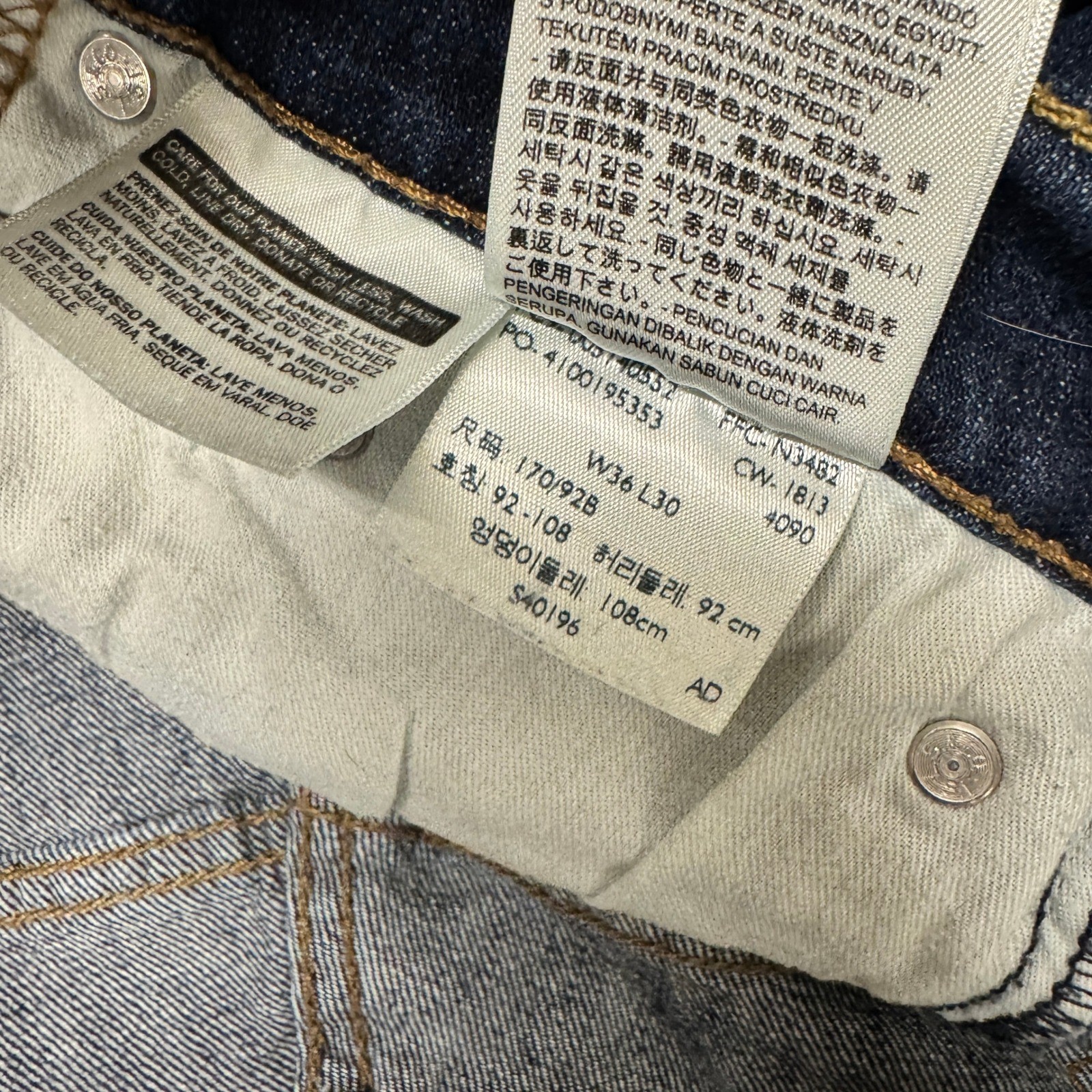 Levi’s 514 Jeans Mens 36×30 (36×29 ACTUAL) Straight Dark Wash Denim Faded Wash