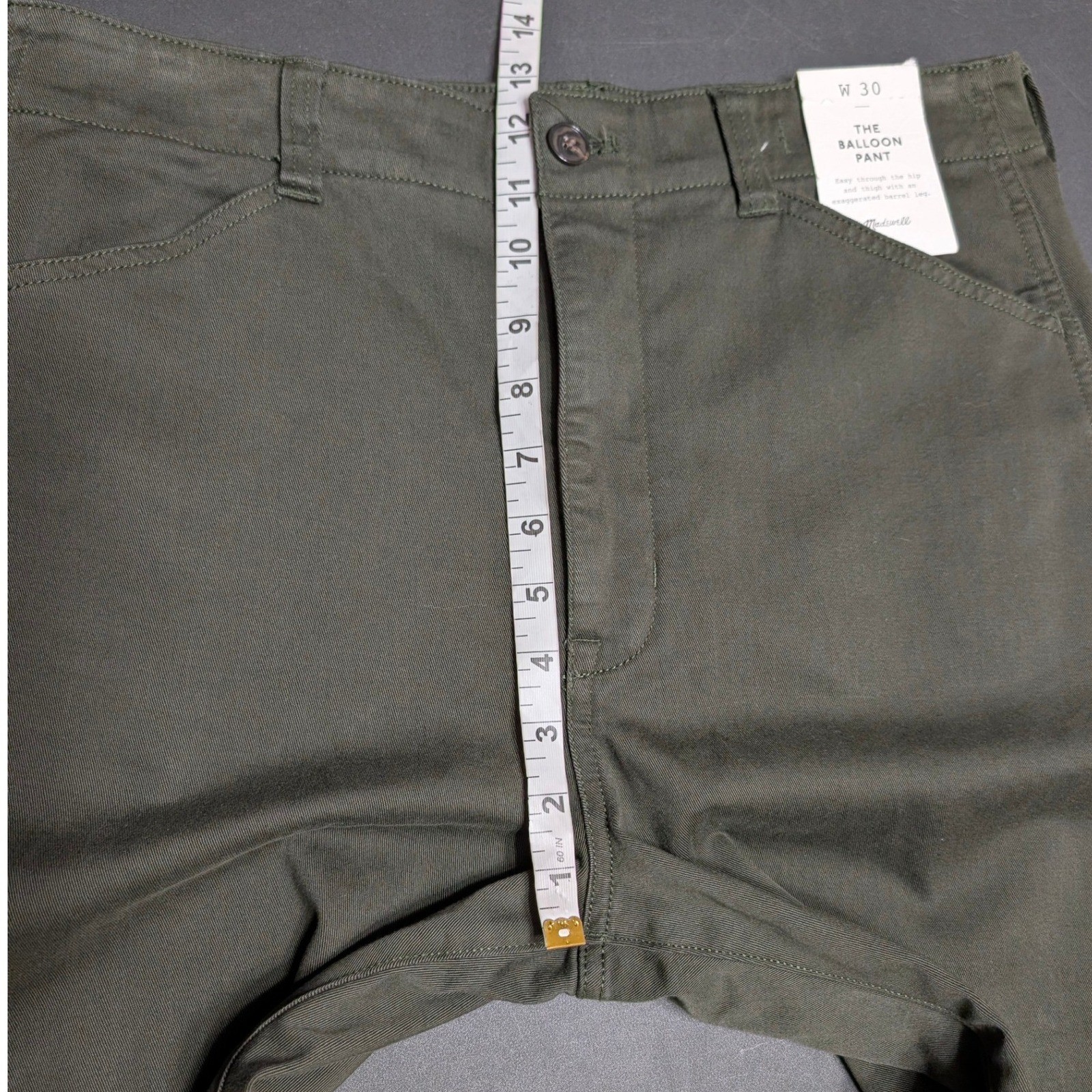 Madewell The Balloon Pant Midnight Olive Green Carpenter Trousers Size 30