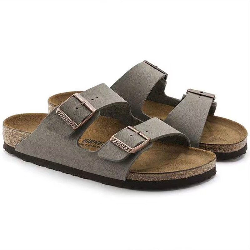 Birkenstock Arizona Stone Birkibuc Leather Soft Footbed Unisex Sandals Size37-45