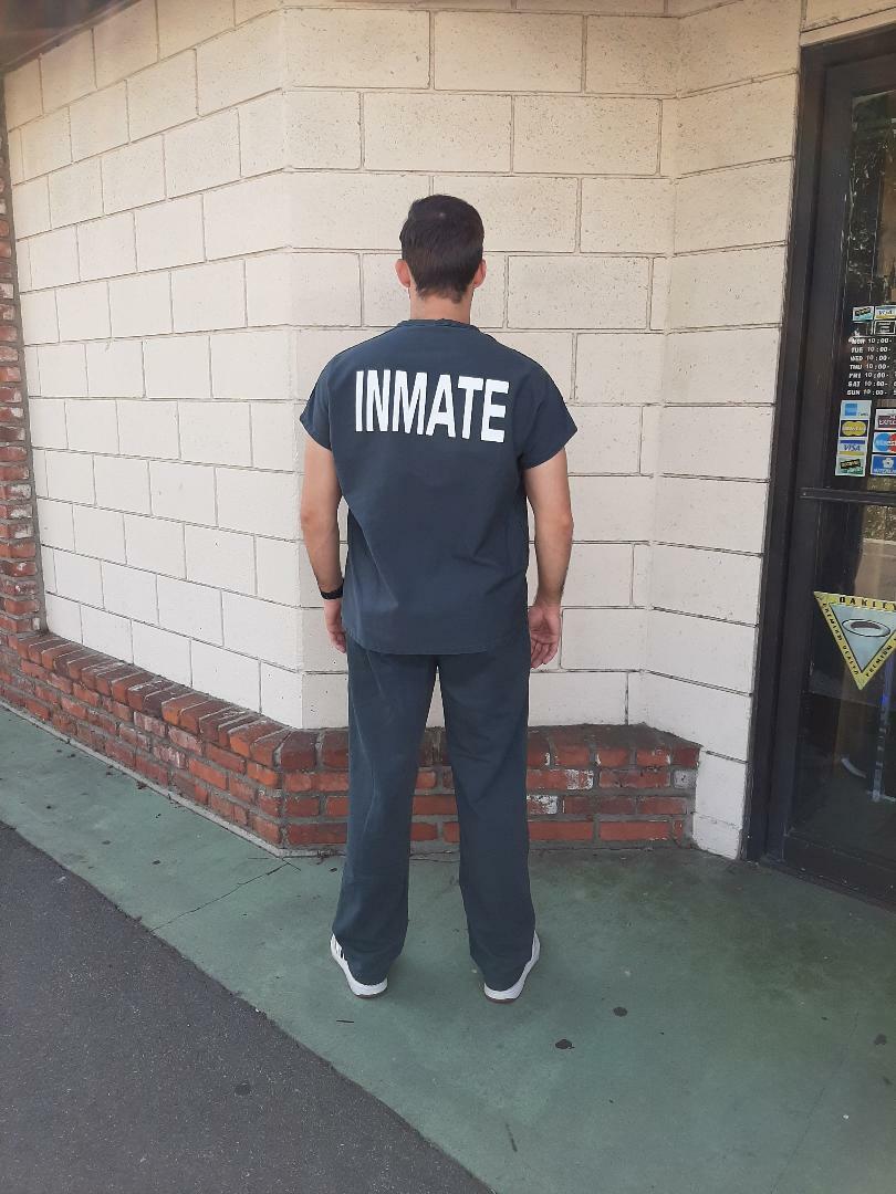 Jail Prison Penitentiary Inmate Jumpsuit 2pc Green All Sizes Halloween Costume