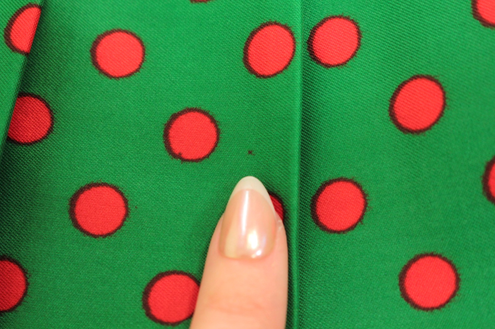 VTG 60s Green & Red Polka Dot Mod Pleated Skirt Dress Sz M 1960s Carlye