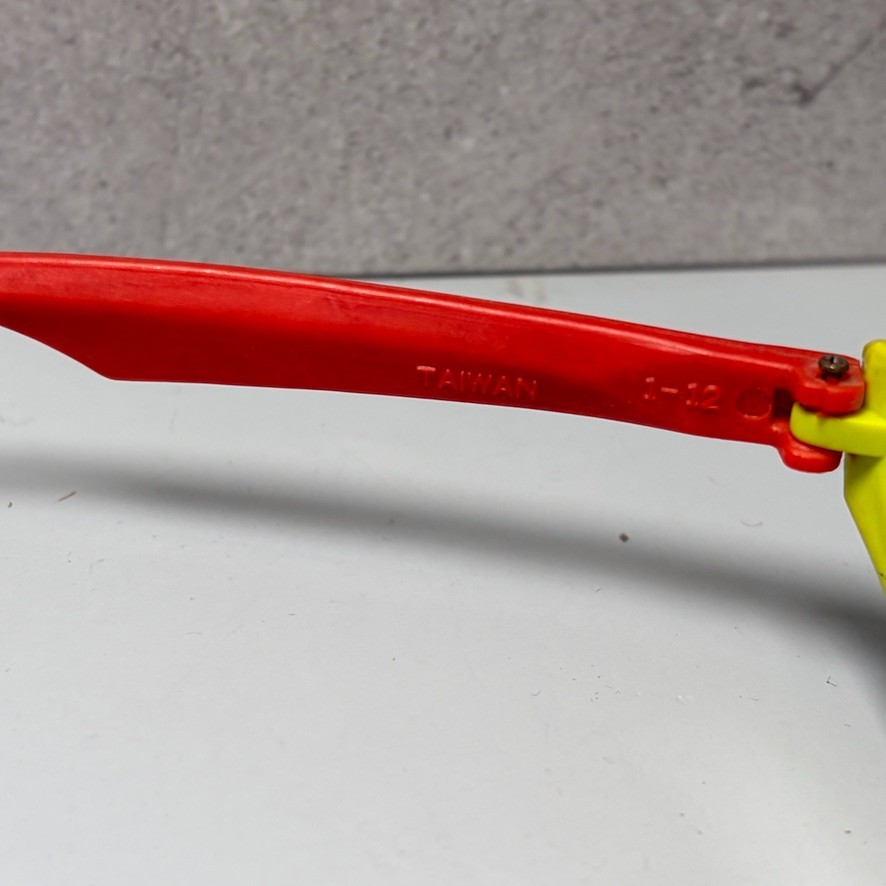 1980s New Wave Futuristic Sunglasses 1989 Orange Yellow Red Funky Punk